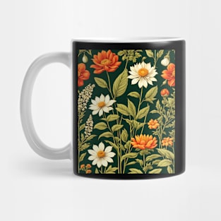 Vintage Botanical, Floral Pattern Graphic Design Mug